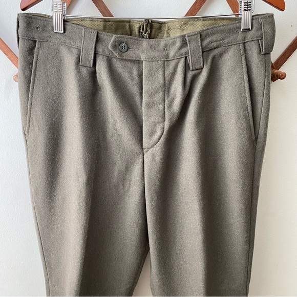 G-48 Vintage East German Wool Military Pants Button Fly - Picture 2 of 11